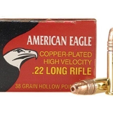 Federal American Eagle High Velocity .22 Long Rifle 38 Gr. Copper Plated Hollow Point- Box of 40
