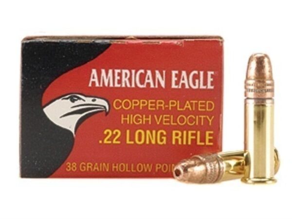 Federal American Eagle High Velocity .22 Long Rifle 38 Gr. Copper Plated Hollow Point- Box of 40