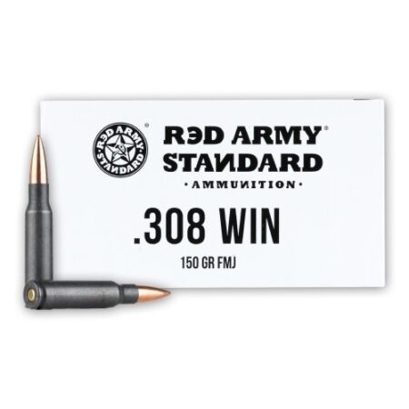 Red Army Standard .308 Winchester 150 Gr. Full Metal Jacket (Bi-Metal) Steel Case- Box of 20