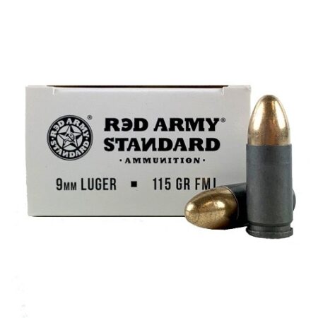 Red Army Standard 9mm Luger 115 Gr. Full Metal Jacket Steel Case- Box of 50