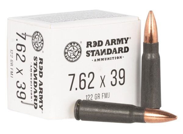 Red Army Standard 7.62x39 122 Gr. Full Metal Jacket (Bi-Metal) Steel Case- Box of 20
