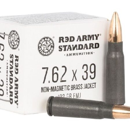 Red Army Standard 7.62x39 122 Gr. Full Metal Jacket (Non-Magnetic Brass) Steel Case- Box of 20