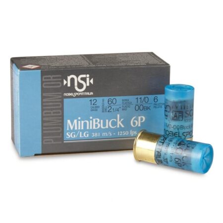 NobelSport Minibuck 12 Gauge 2-1/4" 00 Buck 6 Pellet Lead- Box of 10