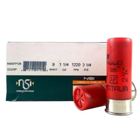 NobelSport Heavy Field 12 Gauge 2-3/4" 1-1/4 oz #8 Shot- Box of 25