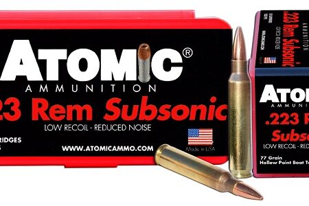 Atomic .223 Remington 77 Gr. Hollow Point Boat Tail Subsonic- Box of 50