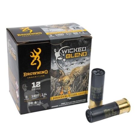 Browning Wicked Blend 12 Gauge 3" 1-1/4oz BB & #1 Bismuth Shot- Box of 25