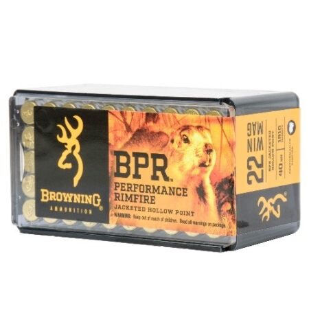 Browning BPR .22 Win Mag (WMR) 40 Gr. Performance Rimfire Jacketed Hollow Point- Box of 50