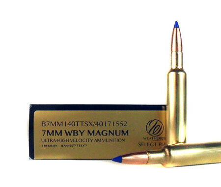 Weatherby 7mm Weatherby Magnum 140 Gr. Barnes Tipped TSX Bullet- Lead-Free- Box of 20