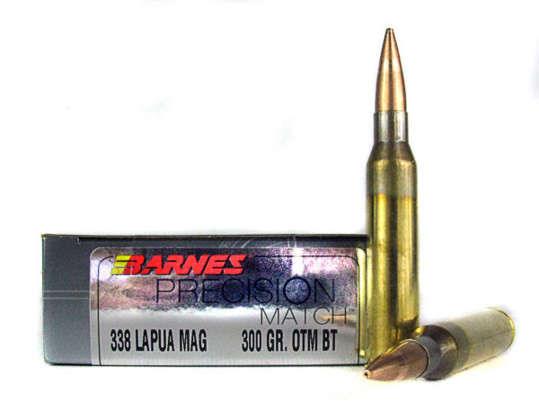 Barnes Precision Match .338 Lapua Magnum 300 Gr. Open-Tip Match (OTM)- Box of 20