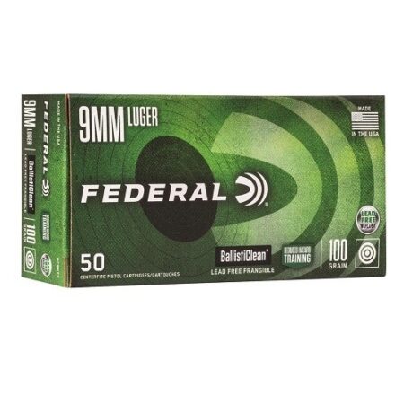 Federal BallistiClean 9mm Luger 100 Gr. Frangible- Lead Free- Box of 50