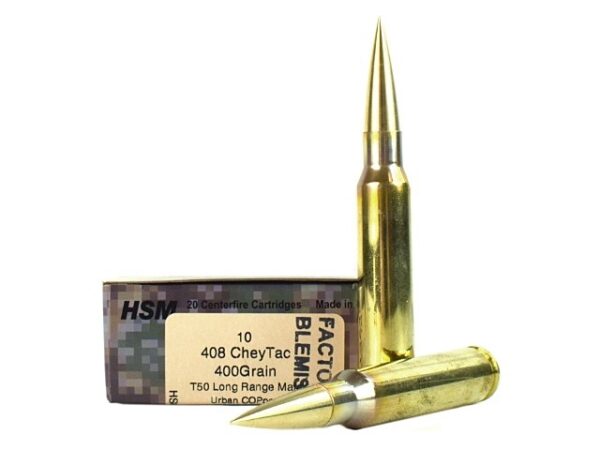 HSM Factory Blemish .408 CheyTac 400 Gr. Urban COPper T-50 Long Range Solid- Box of 10