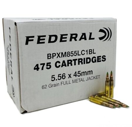 Federal 5.56x45mm NATO 62 Gr. XM855 SS109 Penetrator FMJ- Box of 475