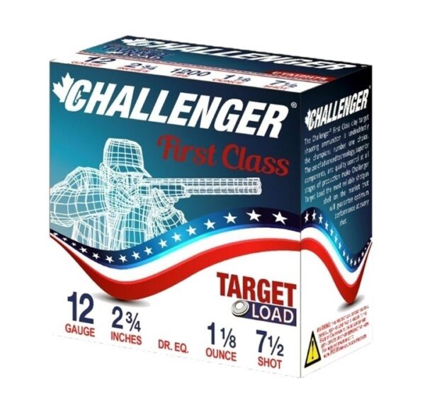 Challenger First Class Target 12 Ga 2-3/4" 1-1/8 oz #7-1/2 Shot- Box of 25