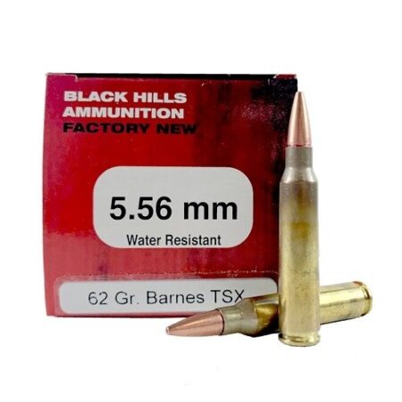 Black Hills 5.56x45mm NATO 62 Gr. Barnes TSX Hollow Point- Lead-Free- Box of 50
