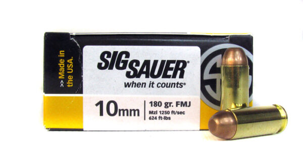 SIG SAUER Elite Performance 10mm AUTO 180 Gr. Full Metal Jacket- Box of 50