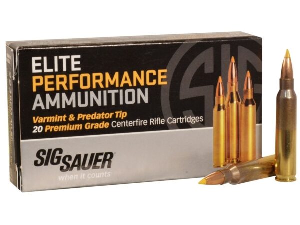SIG SAUER Elite Performance Premium Grade .223 Remington 40 Gr. Varmint & Predator Tip- Box of 20