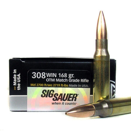 SIG SAUER Elite Performance Match Grade .308 Winchester 168 Gr. Open Tip Match- Box of 20