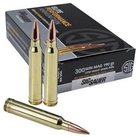 SIG SAUER Elite Performance Match Grade .300 Winchester Magnum 190 Gr. Open Tip Match- Box of 20