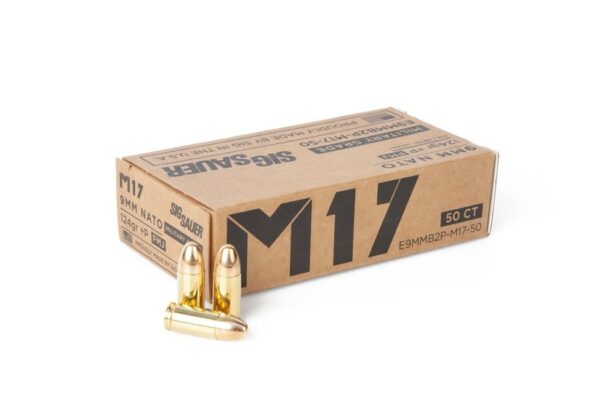 Sig Sauer M17  9mm Luger +P 124 Gr. Full Metal Jacket- Box of 50