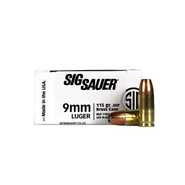 SIG SAUER Elite Performance 9mm Luger 115 Gr. Jacketed Hollow Point- Box of 50