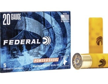 Federal Power-Shok 20 Gauge 2-3/4" 3/4 oz Maximum Rifled Hollow Point Slug- Box of 5