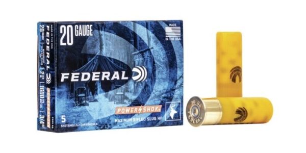 Federal Power-Shok 20 Gauge 2-3/4" 3/4 oz Maximum Rifled Hollow Point Slug- Box of 5