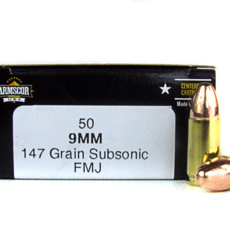 Armscor 9mm Luger 147 Gr. Full Metal Jacket- Subsonic- Box of 50