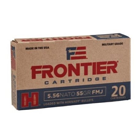 Frontier Cartridge Military Grade 5.56x45mm NATO M193 55 Gr. Hornady Full Metal Jacket- Box of 20