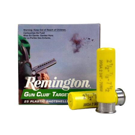 Remington Gun Club Target 20 Gauge 2-3/4" 7/8 oz #7-1/2 Shot- Box of 25