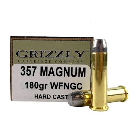 Grizzly .357 Magnum 180 Gr. Hardcast Wide Flat Nose- Gas Check- Box of 20