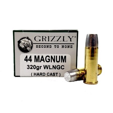 Grizzly .44 Magnum 320 Gr. Bear Load Hardcast Wide Nose- Gas Check- Box of 20