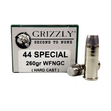 Grizzly .44 Special 260 Gr. Bear Load Hardcast Wide Flat Nose- Gas Check- Box of 20