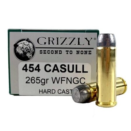 Grizzly .454 Casull 265 Gr. Hardcast Wide Flat Nose- Gas Check- Box of 20