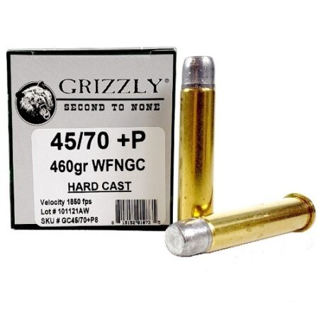 Grizzly .45/70 Government +P 460 Gr. Bear Load Wide Flat Nose- Gas Check- Box of 20