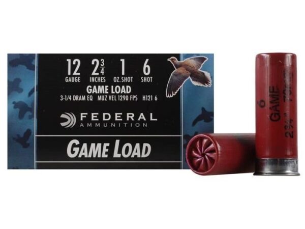 Federal Game-Shok Game Load 12 Gauge 2-3/4" 1 oz #6 Shot- Box of 25