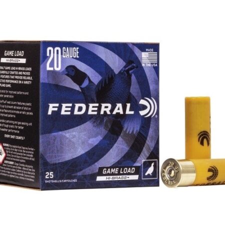 Federal Game-Shok Upland Hi-Brass 20 Gauge 2-3/4" 1 oz. #4 Shot- Box of 25