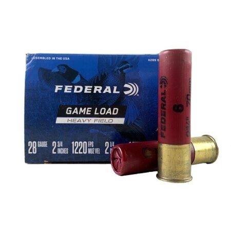 Federal Game Load Heavy Field 28 Gauge 2-3/4" 1oz #6 Shot- Box of 25