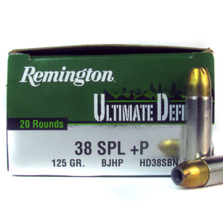 Remington HD Ultimate Defense .38 Special +P 125 Gr. Brass Jacketed Hollow Point- Box of 20