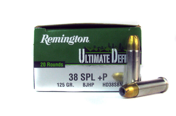 Remington HD Ultimate Defense .38 Special +P 125 Gr. Brass Jacketed Hollow Point- Box of 20