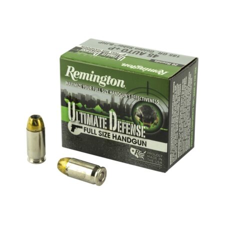Remington Ultimate Defense .45 ACP +P 185 Gr. Golden Saber Brass Jacketed Hollow Point- Box of 20