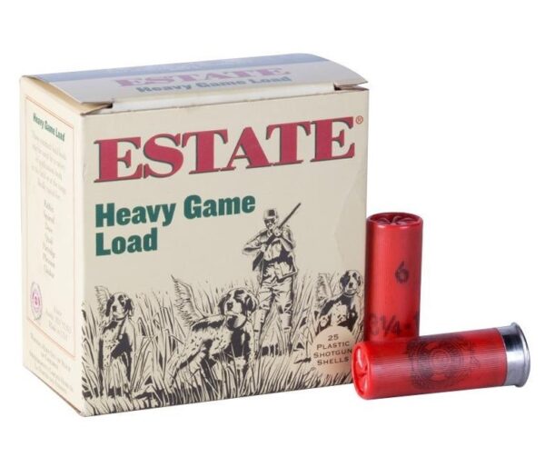 Estate Heavy Game Load 12 Ga 2-3/4" 1-1/8 oz #6 Shot- Box of 25