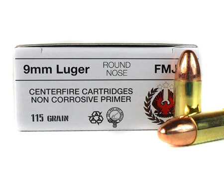 Homeland Munitions 9mm Luger 115 Gr. Round Nose Full Metal Jacket- Case of 500