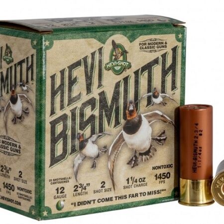 Hevi-Shot Bismuth 12 Gauge 2-3/4" 1-1/4 oz High Density #2 Shot- Lead Free- Box of 25