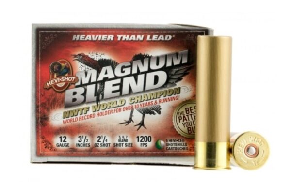 Hevi-Shot Magnum Blend 12 Gauge 3-1/2" 2-1/4 oz #5, 6 ,7 Blend Shot- Box of 5