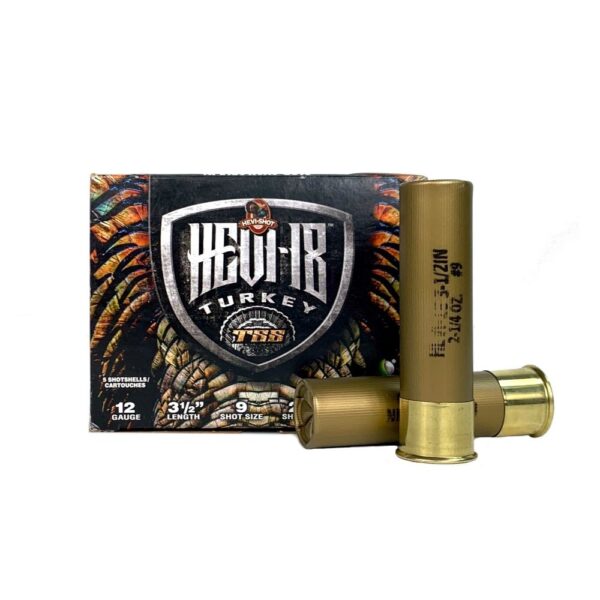 Hevi-Shot Hevi-18 Turkey TSS 12 Gauge 3-1/2" 2-1/4 oz #9 Tungsten Shot -Lead Free- Box of 5
