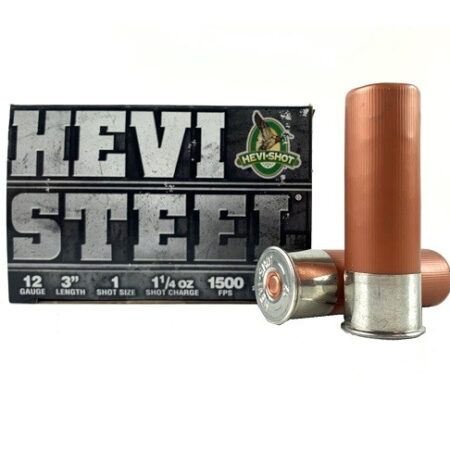 Hevi-Shot Hevi-Steel 12 Gauge 3" 1-1/4 oz #1 Steel Shot- Lead Free- Box of 25