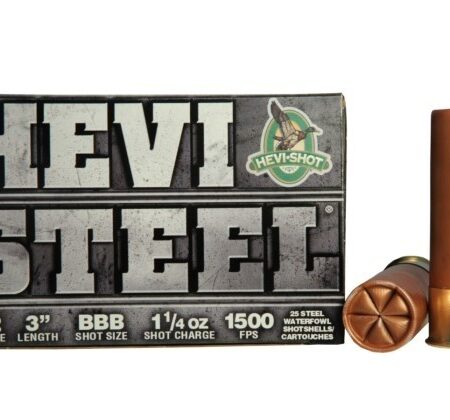 Hevi-Shot Hevi-Steel 12 Gauge 3" 1-1/4 oz BBB Non-Toxic Steel Shot- Box of 25