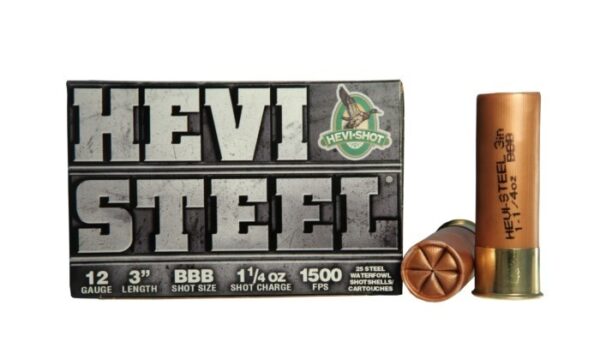 Hevi-Shot Hevi-Steel 12 Gauge 3" 1-1/4 oz BBB Non-Toxic Steel Shot- Box of 25