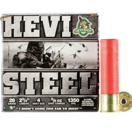 Hevi-Shot Hevi-Steel 28 Gauge 2-3/4" 5/8 oz #4 Steel Shot- Lead Free- Box of 25
