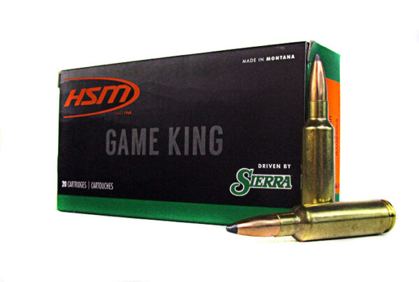 HSM GameKing .300 Winchester Short Magnum (WSM) 180 Gr. Sierra GameKing Soft Point Boat Tail- Box of 20